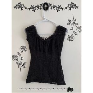 Goth black lace top